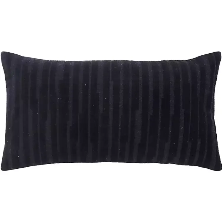 Pillows>Kirklands Home Asymmetrical Stripe Lumbar Pillow Black