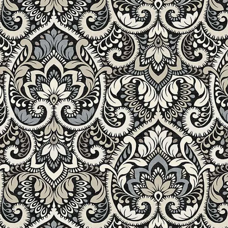 Kirklands Home Aurora Damask Outdoor Pillow Black Sale