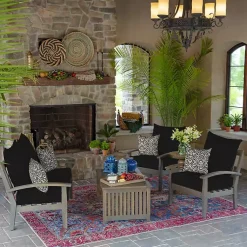 Kirklands Home Aurora Damask Outdoor Pillow Black Sale