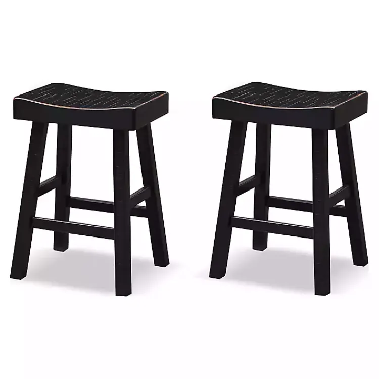 Kirklands Home Backless Cooper Counter Stools, Set of 2 Black Clearance