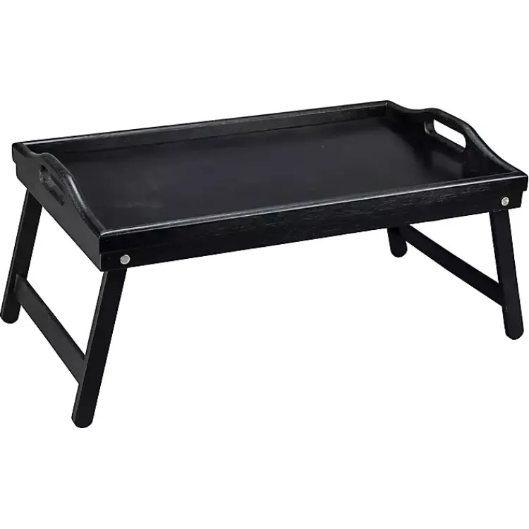 Kirklands Home Bamboo Standing Serving Tray Black Outlet