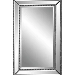 Kirklands Home Beaded Double Frame Beveled Wall Mirror Black Sale