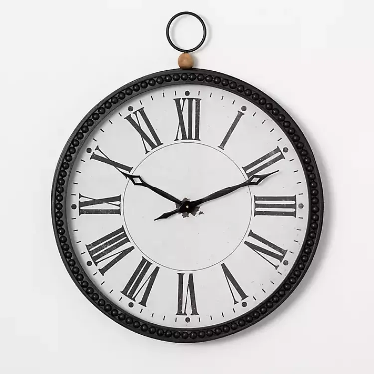Kirklands Home Black Beaded Metal Wall Clock Online