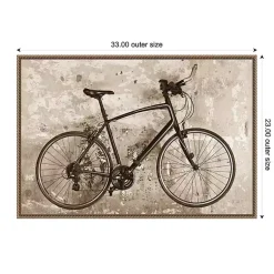 Kirklands Home Black Bike Framed Canvas Art Print New