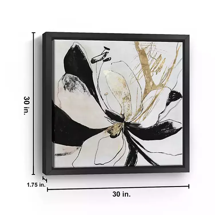 Kirklands Home Black Bloom II Framed Canvas Art Print New