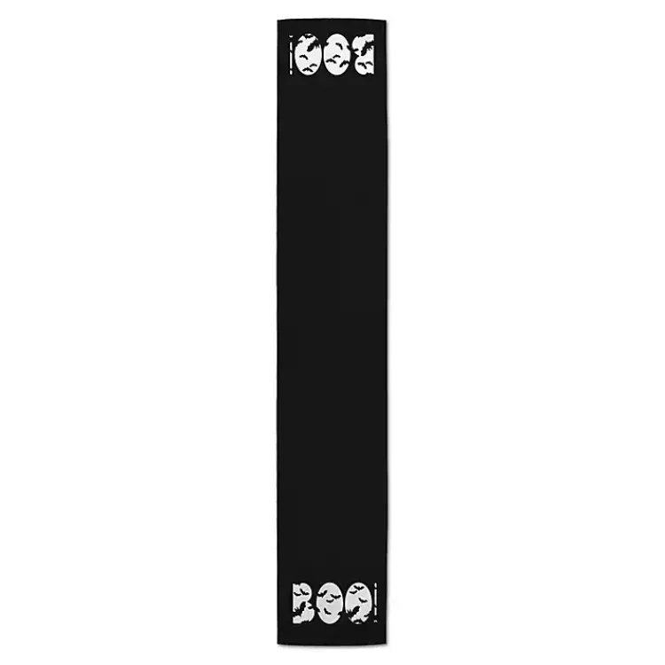 Halloween>Kirklands Home Black Boo Bats Table Runner, 72 in.