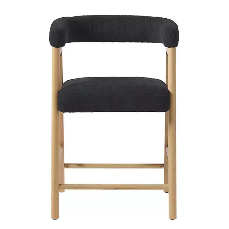 Kirklands Home Boucle Curved Back Ezra Counter Stool Black Online