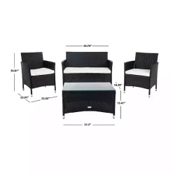 Kirklands Home Black Box Wicker 4-pc. Outdoor Living Set Outlet