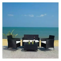 Kirklands Home Black Box Wicker 4-pc. Outdoor Living Set Outlet