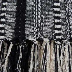 Blankets & Throws>Kirklands Home Braided Fringe Throw Black
