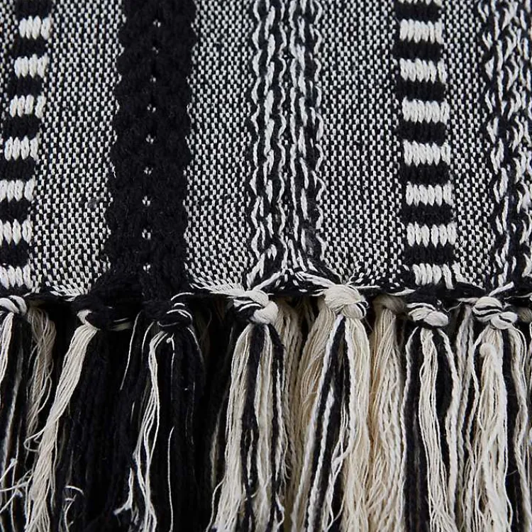 Blankets & Throws>Kirklands Home Braided Fringe Throw Black
