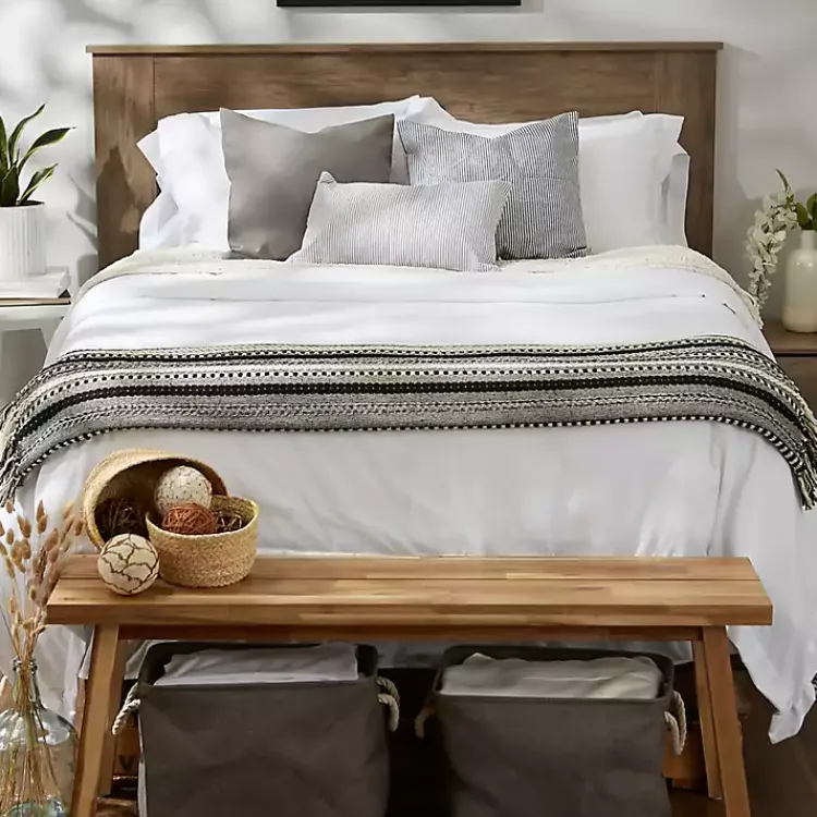 Blankets & Throws>Kirklands Home Braided Fringe Throw Black