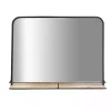 Kirklands Home Black Brown Metal Shelf Horizontal Wall Mirror
