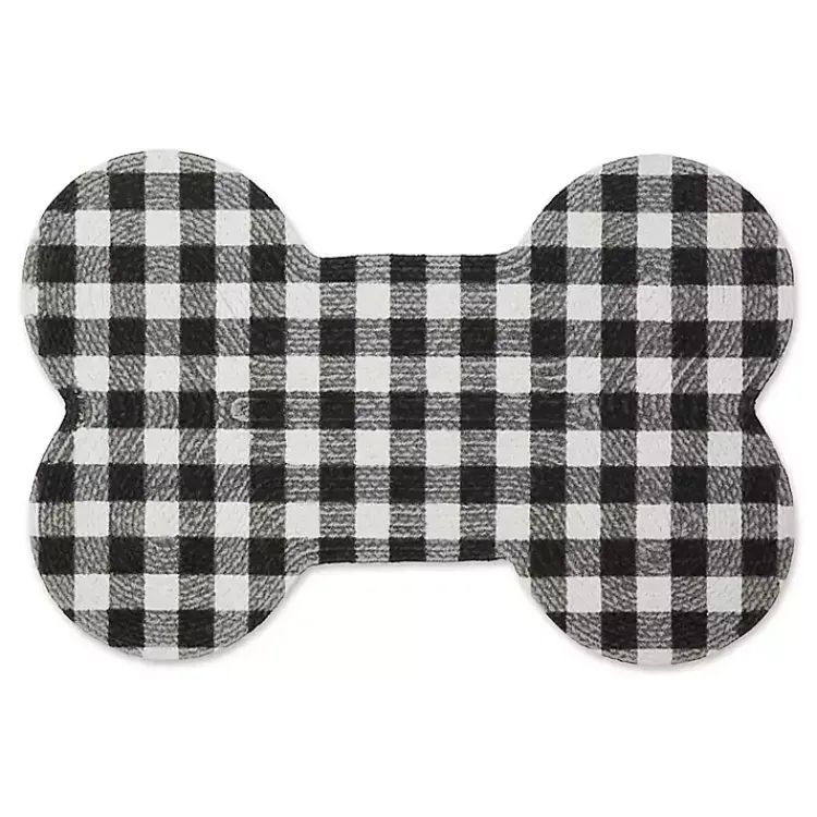 Kirklands Home Black Buffalo Check Bone Pet Bowl Mat Discount