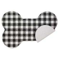 Kirklands Home Black Buffalo Check Bone Pet Bowl Mat Discount