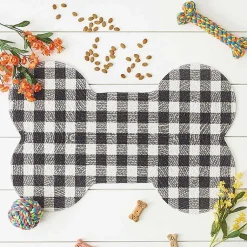 Kirklands Home Black Buffalo Check Bone Pet Bowl Mat Discount