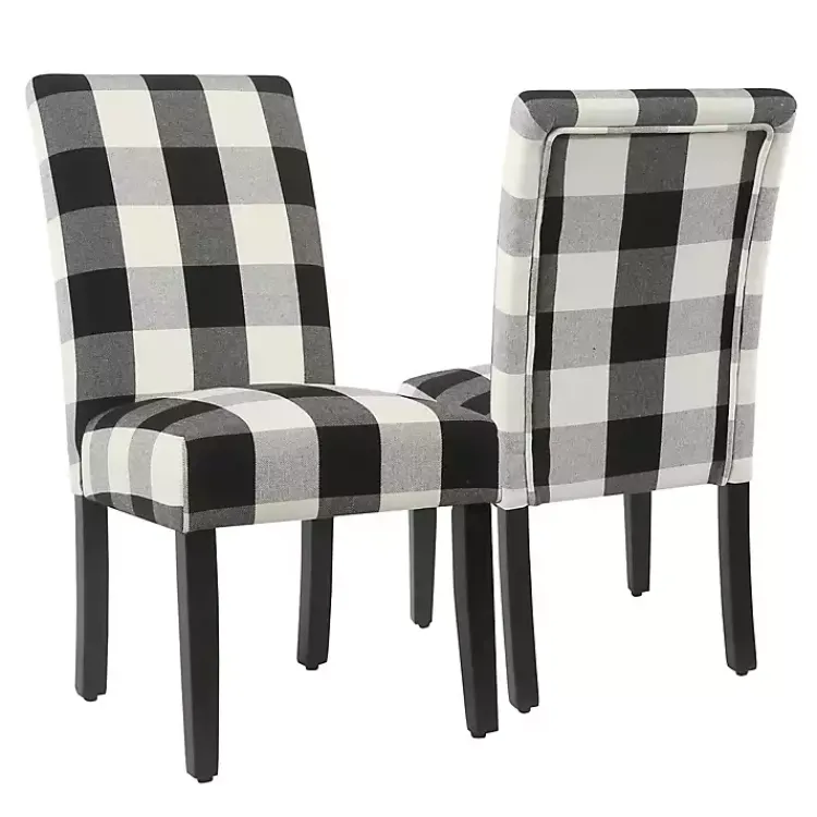 Kirklands Home Buffalo Check Dining Chairs, Set of 2 Black Discount