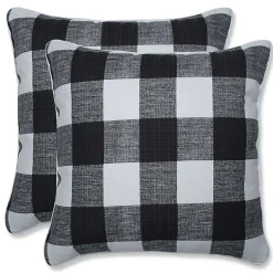 Kirklands Home Buffalo Check Outdoor Pillows, Set of 2 Black