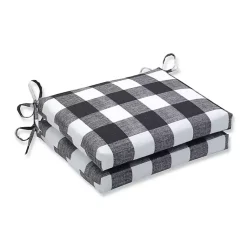 Kirklands Home Buffalo Check Outdoor Seat Cushions Black New