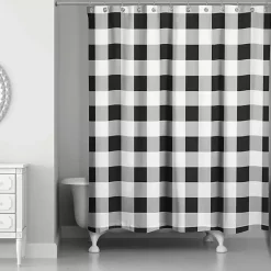 Kirklands Home Black Buffalo Check Shower Curtain Best
