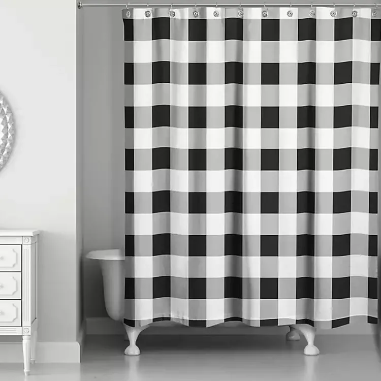 Kirklands Home Black Buffalo Check Shower Curtain Best