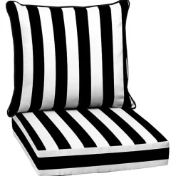 Kirklands Home Cabana 2-pc. Outdoor Deep Seat Cushion Black New