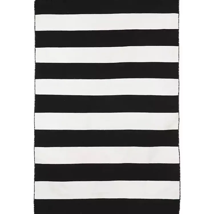 Kirklands Home Black Cabana Stripe Indoor/Outdoor Area Rug, 3x5 Discount