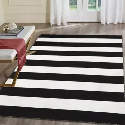 Kirklands Home Black Cabana Stripe Indoor/Outdoor Area Rug, 3x5 Discount