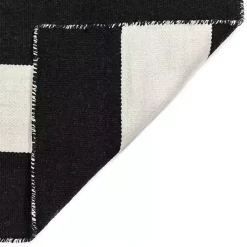 Kirklands Home Black Cabana Stripe Indoor/Outdoor Area Rug, 5x7