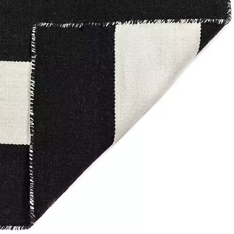 Kirklands Home Black Cabana Stripe Indoor/Outdoor Area Rug, 5x7