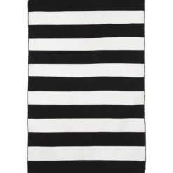 Kirklands Home Black Cabana Stripe Indoor/Outdoor Area Rug, 8x11 Discount