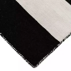 Kirklands Home Black Cabana Stripe Indoor/Outdoor Runner, 2x8 Hot