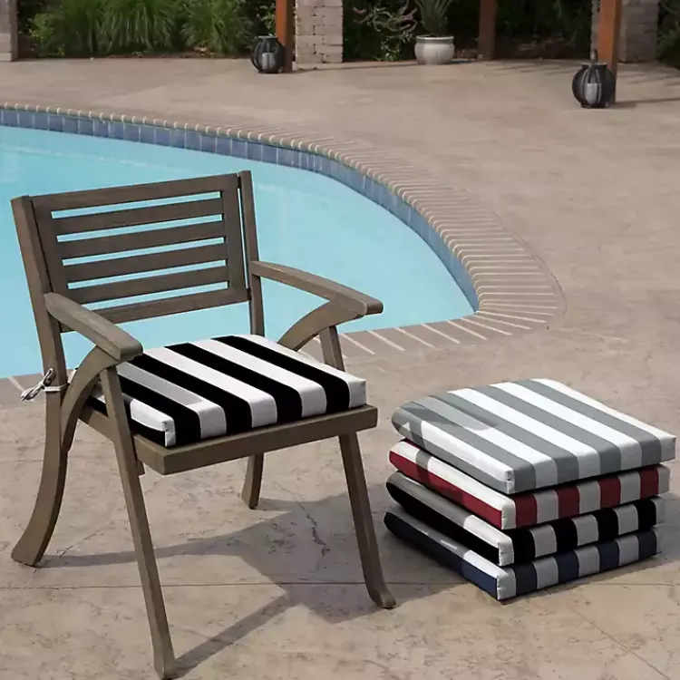 Kirklands Home Cabana Stripe Outdoor Seat Cushion Black Sale