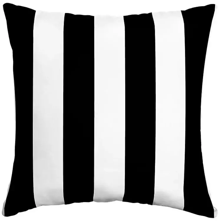 Kirklands Home Cabana Stripe Outdoor Pillow, 16 in. Black Clearance