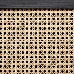 Kirklands Home Black Cane 2-Door Media Cabinet
