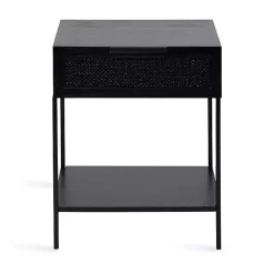 Kirklands Home Cane Drawer Accent Table Black Clearance