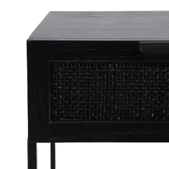 Kirklands Home Cane Drawer Accent Table Black Clearance