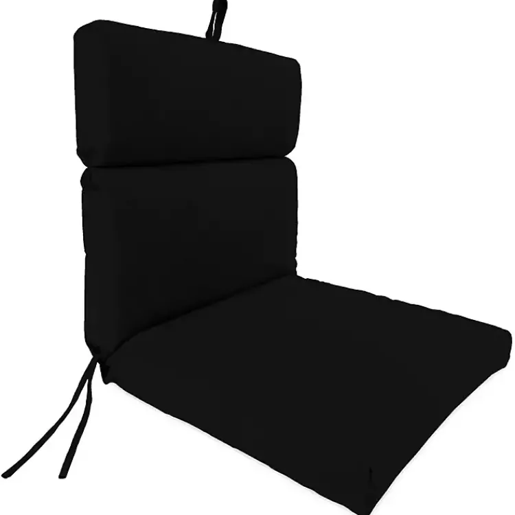 Kirklands Home Canvas French Edge Outdoor Chair Cushion Black