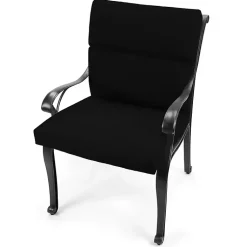 Kirklands Home Canvas French Edge Outdoor Chair Cushion Black