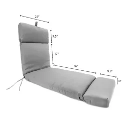 Kirklands Home Canvas French Edge Outdoor Chaise Cushion Black Discount