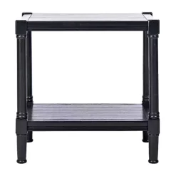 Kirklands Home Carved Pinewood Farmhouse Accent Table Black Hot