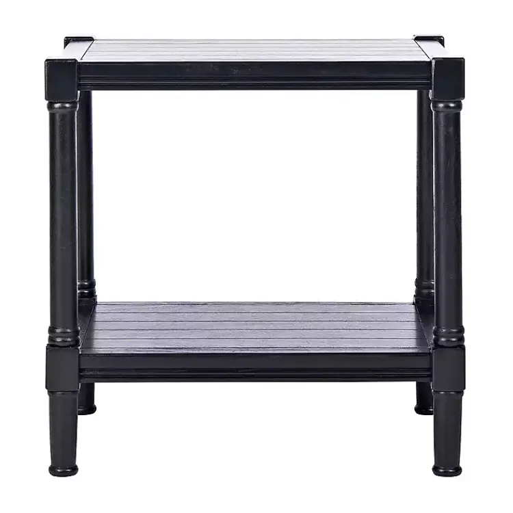 Kirklands Home Carved Pinewood Farmhouse Accent Table Black Hot