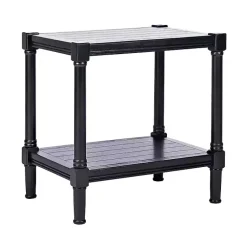 Kirklands Home Carved Pinewood Farmhouse Accent Table Black Hot