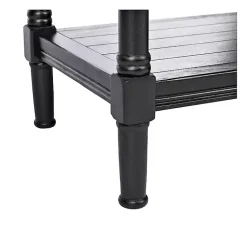 Kirklands Home Carved Pinewood Farmhouse Accent Table Black Hot