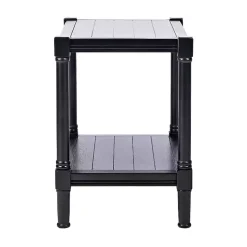 Kirklands Home Carved Pinewood Farmhouse Accent Table Black Hot