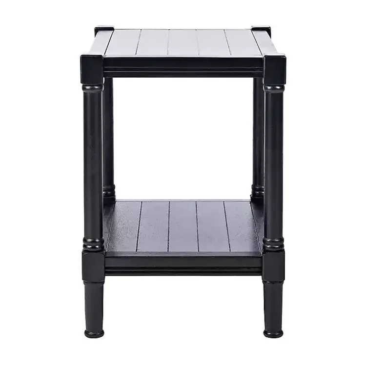 Kirklands Home Carved Pinewood Farmhouse Accent Table Black Hot