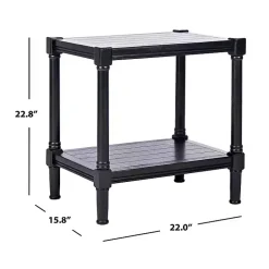 Kirklands Home Carved Pinewood Farmhouse Accent Table Black Hot