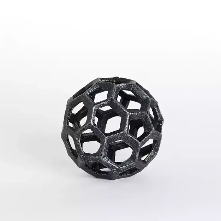 Statues & Figurines>Kirklands Home Cast Iron Hexagon Sphere, 3 in. Black