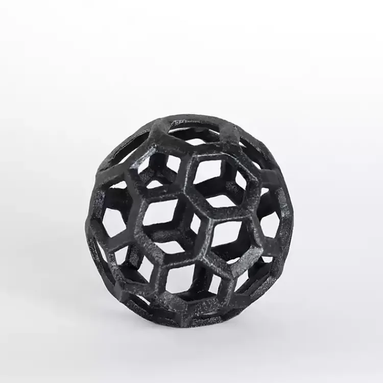 Statues & Figurines>Kirklands Home Cast Iron Hexagon Sphere, 4 in. Black