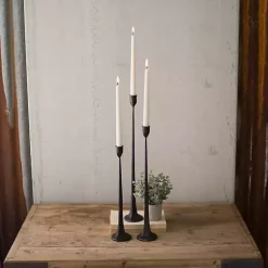Candle Holders>Kirklands Home Cast Iron Taper Candle Holders, Set of 3 Black